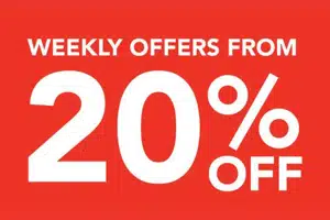 Weekly offers from 20 percent off